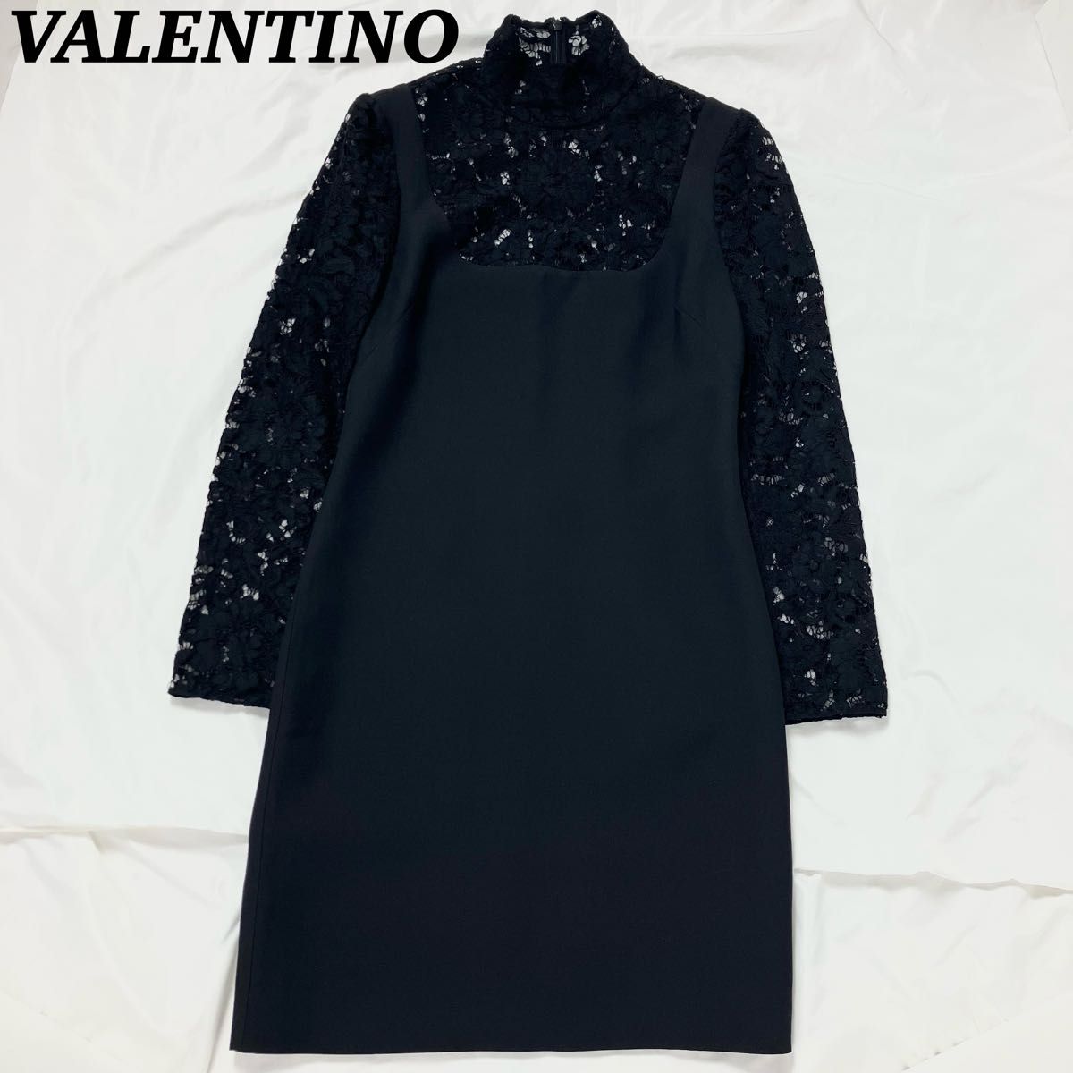 極美品】VALENTINO フローラルレース シアードレスワンピース 極美品】VALENTINO フローラルレース シアードレスワンピース