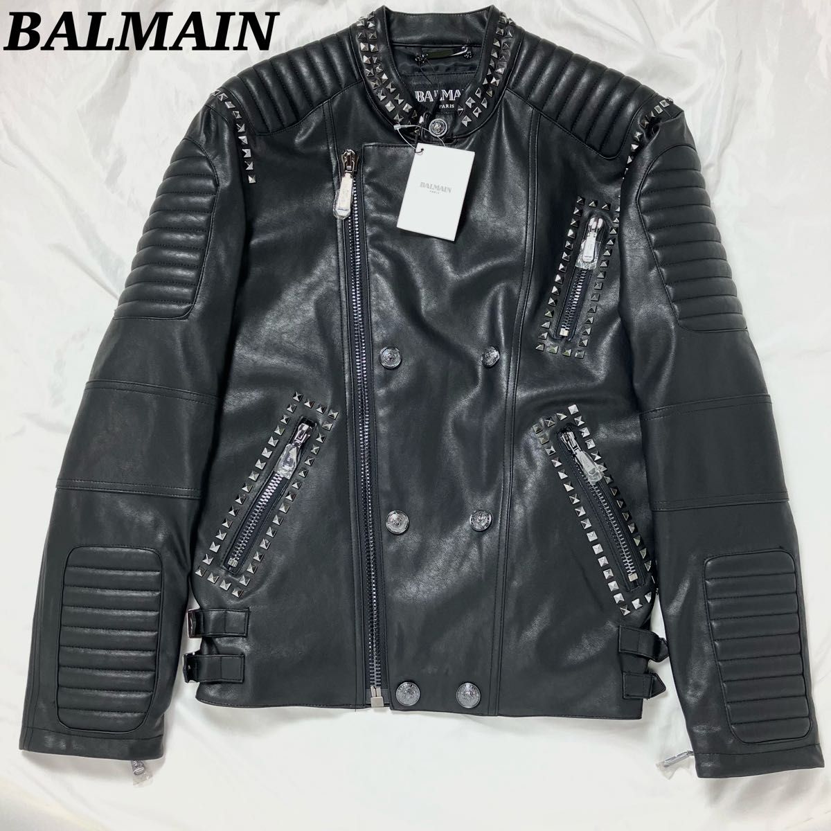 タグ付き未使用】BALMAIN バルマン ライダースジャケット タグ付き未使用】BALMAIN バルマン ライダースジャケット