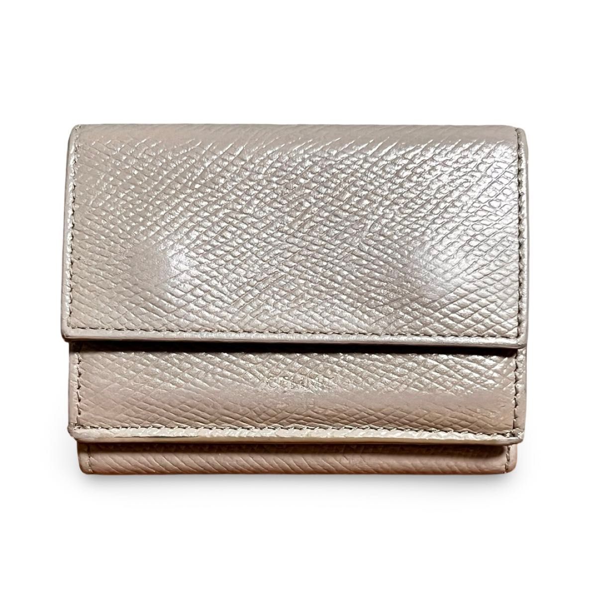 CELINE グレー 三つ折り財布 箱付き 正規品 CELINE セリーヌ 箱付き グレー 三つ折り財布 財布