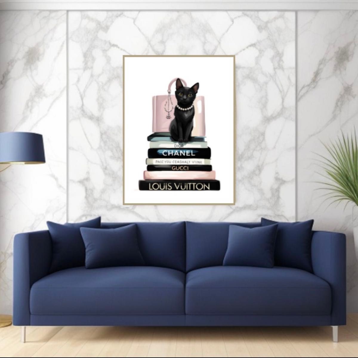 H106 アートポスター 猫 CHANEL シャネル ピンク 大人可愛い H106 アートポスター 猫 CHANEL シャネル ピンク 大人可愛い