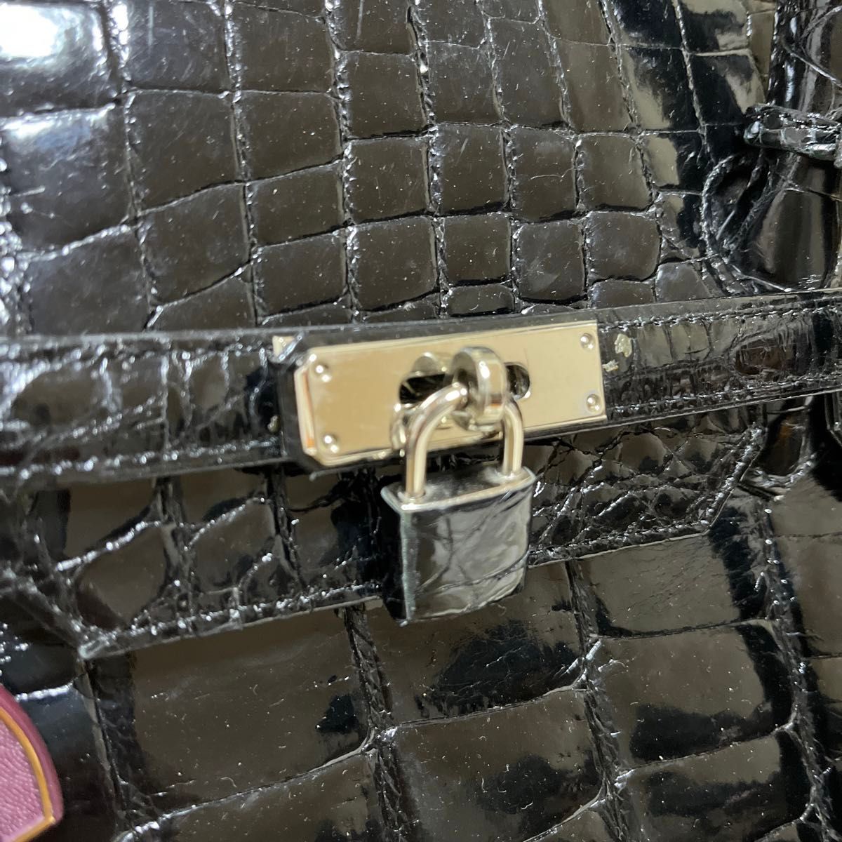 JRA クロコダイル crocodile ハンドバッグ 南京錠 カデナ JRA クロコダイル crocodile ハンドバッグ 南京錠 カデナ