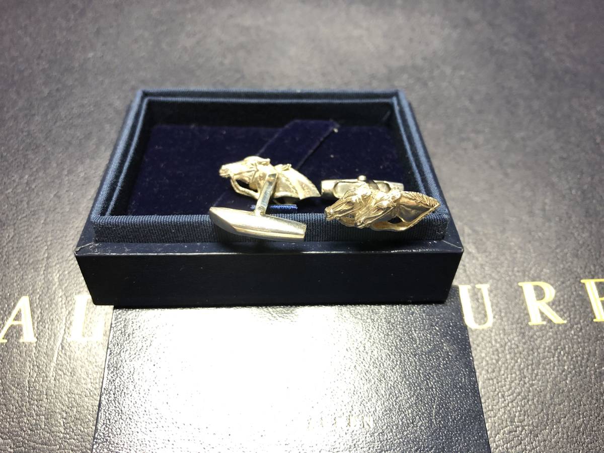 [ records out of production / hard-to-find ] sense eminent *RALPH LAUREN highest rank PURPLE LABEL* silver 925 exclusive use BOX attaching 3D solid double po knee top class cuff links RRL