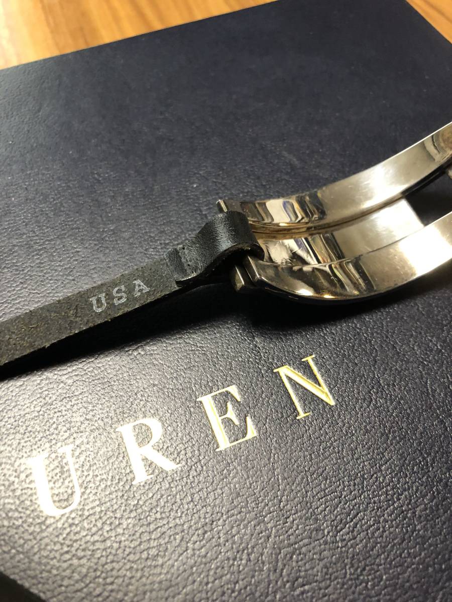 [ records out of production / hard-to-find ] sense eminent *RALPH LAUREN America made double * metal plate & long leather top class bangle *RRL Vintage 