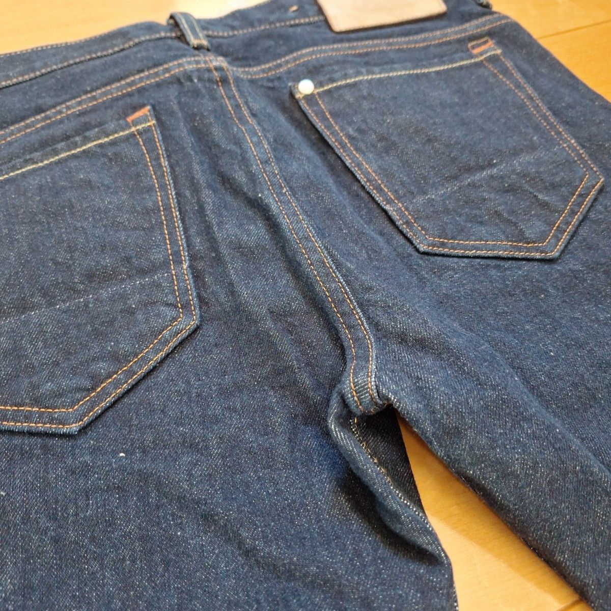 H&M 赤耳セルビッチボタンフライスリムフィトデニム濃紺色 H&M 赤耳セルビッチボタンフライスリムフィトデニム濃紺色