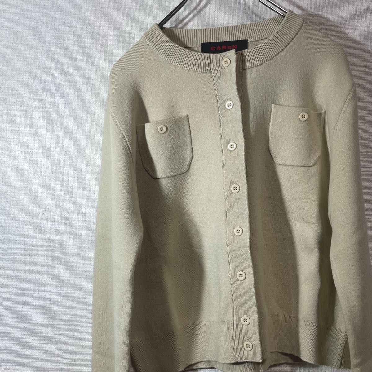 新品 CABaN コットンカシミヤ クルーネックカーディガン XS 新品 CABaN コットンカシミヤ クルーネックカーディガン XS