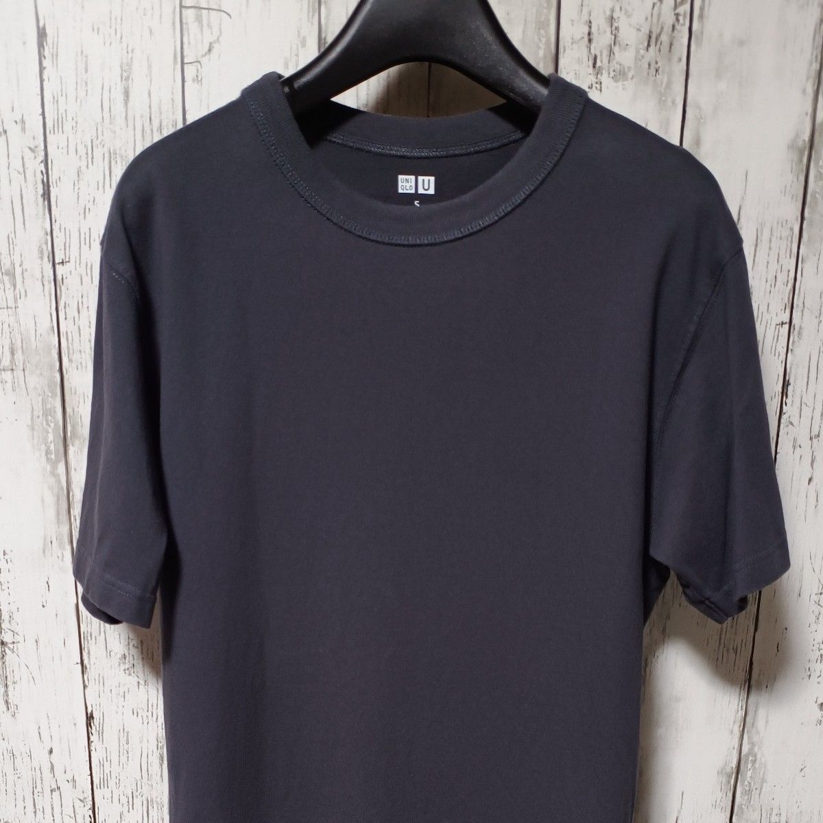 【美品】【UNIQLO U】ユニクロ ユー クルーネックTシャツ サイズ S　カラー GRAY　男女兼用　MEN　半袖