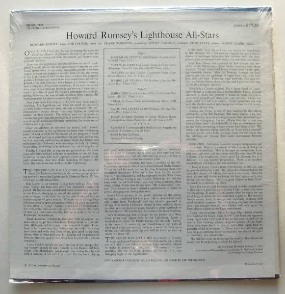 ◆ なんと当時の未開封シールド品 ◆ HOWARD RUMSEY Lighthouse All Stars / Music For Lighthousekeeping ◆ Contemporary S7528 ◆_画像2