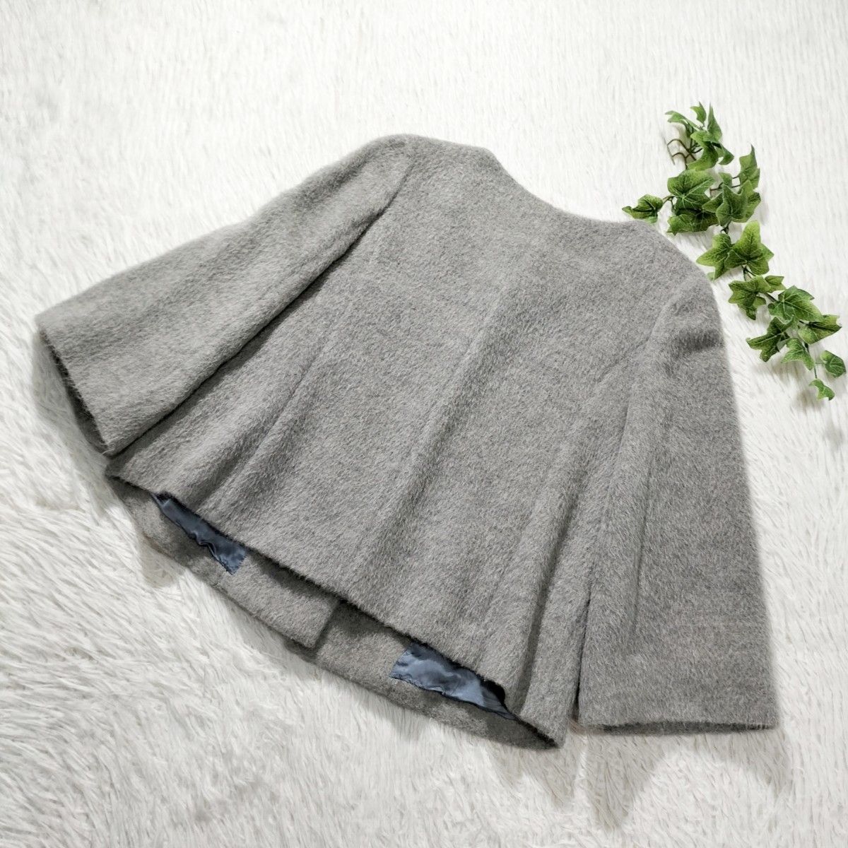 BALLSEY ボールジィ アルパカウール ノーカラー ポンチョ風 BALLSEY ボールジィ アルパカウール ノーカラー ポンチョ風