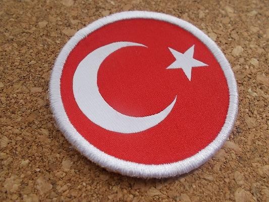 90s トルコ 国旗 ワッペン/タブ 軍 ミリタリー 部隊章ビンテージ ARMY NAVYパッチ ヨーロッパ サッカー ユーロA_画像2