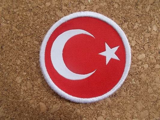 90s トルコ 国旗 ワッペン/タブ 軍 ミリタリー 部隊章ビンテージ ARMY NAVYパッチ ヨーロッパ サッカー ユーロA_画像1