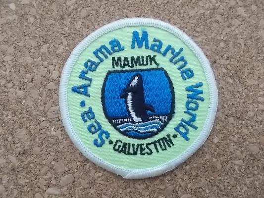 80s マリーンワールド sea arama marineworld 刺繍ワッペン/イルカ シャチ ビンテージVoyager旅行スーベニア観光パッチ土産USA古着カスタム_画像1