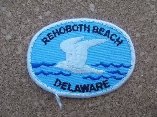 80s レホボスビーチ デラウェアREHOBOTH BEACH刺繍ワッペン/ビンテージかもめVoyager旅行スーベニア土産USA古着ジャケットのカスタムに！_画像1