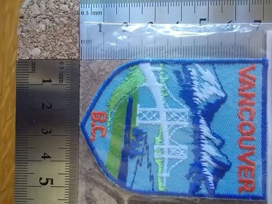 80s バンクーバー ロッキー山脈ライオンズゲートブリッジ スーベニア刺繍ワッペン/土産Voyager旅行patchesパッチ ジャケットのカスタムに！_画像7