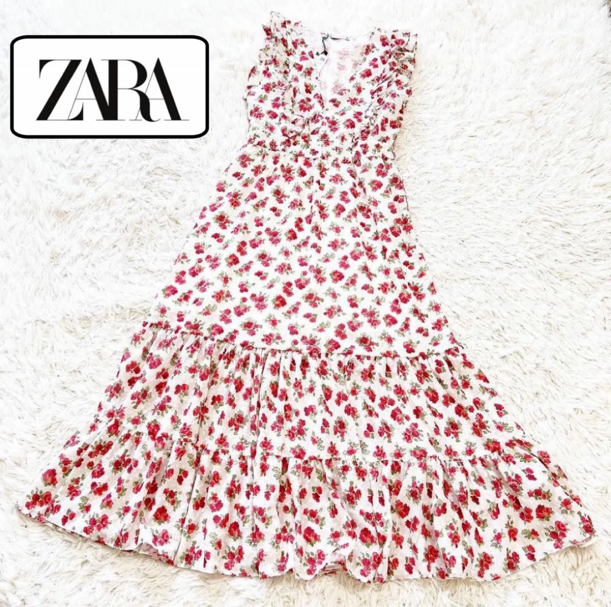 関税込SUSAN FANG 花柄フリルマキシドレス 新品タグ付 ZARA 大人気完売 フリル 花柄 ロングワンピース