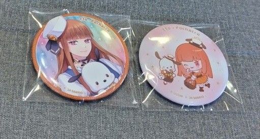 カラフルピーチ サンリオ 缶バッチ えと 2枚セット ピューロランド