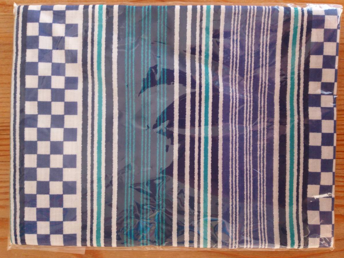 日本 東京 麻布かりんと 手ぬぐい ハンカチ 青紺系 縦約35cm×横約90cm_画像2