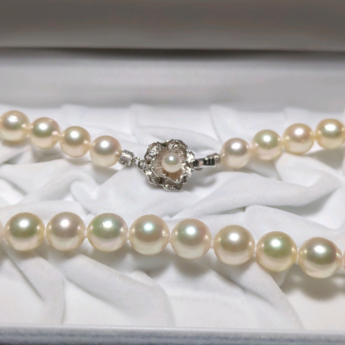 [8.5-9.0mm] Akoya pearl 42cm white necklace book@ pearl accessory SILVER pearl... pearl 