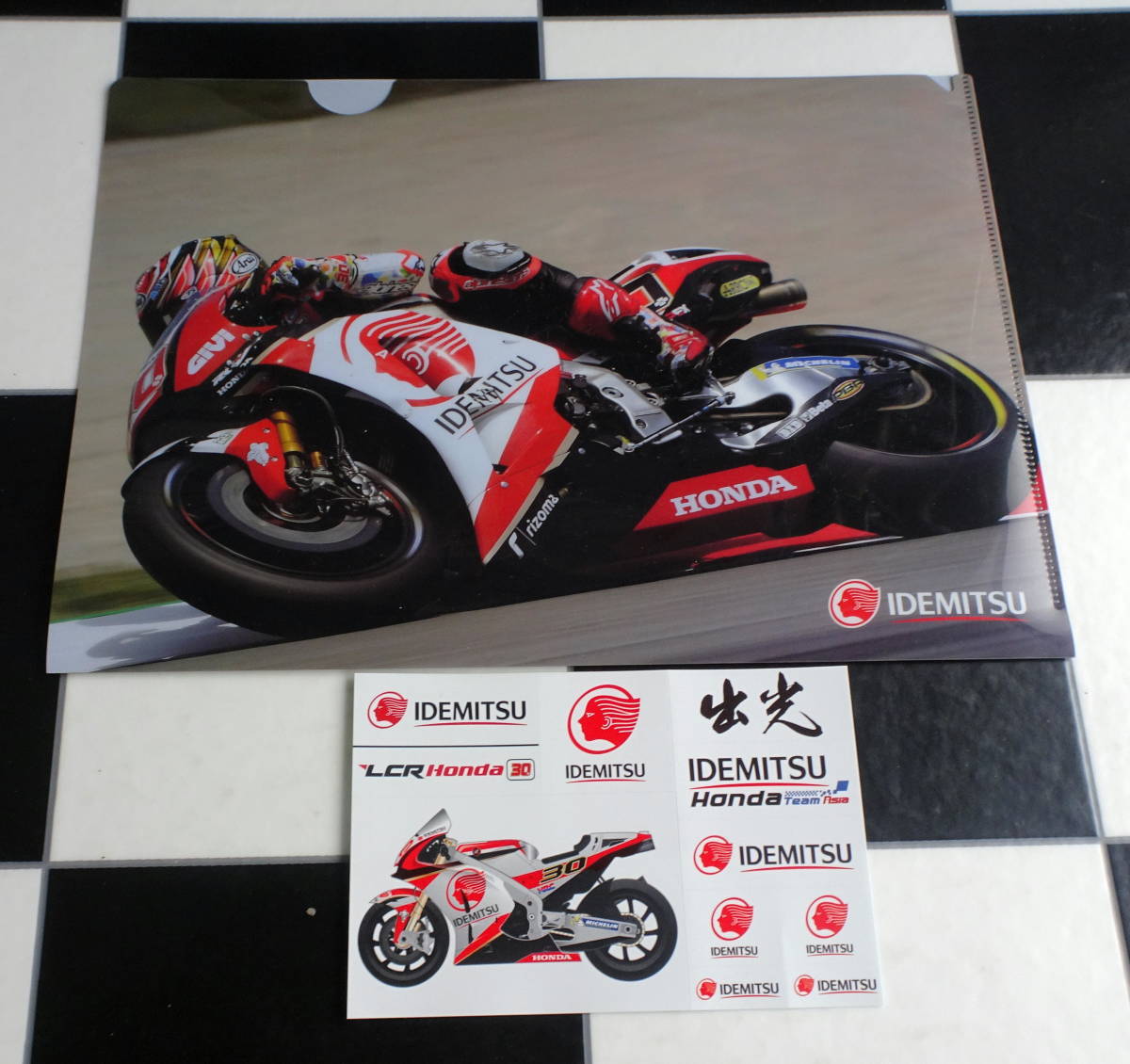 【MotoGP】LCR Honda IDEMITSU ＃30 中上貴晶 クリアファイル&ステッカー 各2点+ポスター（合計5点）セット 非売品 出光 ホンダ HRC RC213_画像5