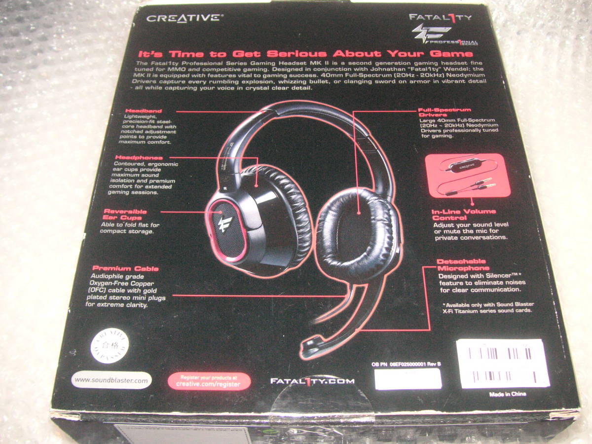40mmドライバー×無酸素銅ケーブル】Creative クリエイティブ Fatal1ty Professional Series GAMING  HEADSET MKⅡ HS-FATGM2 product details | Yahoo! Auctions Japan proxy bidding  and shopping service | FROM JAPAN