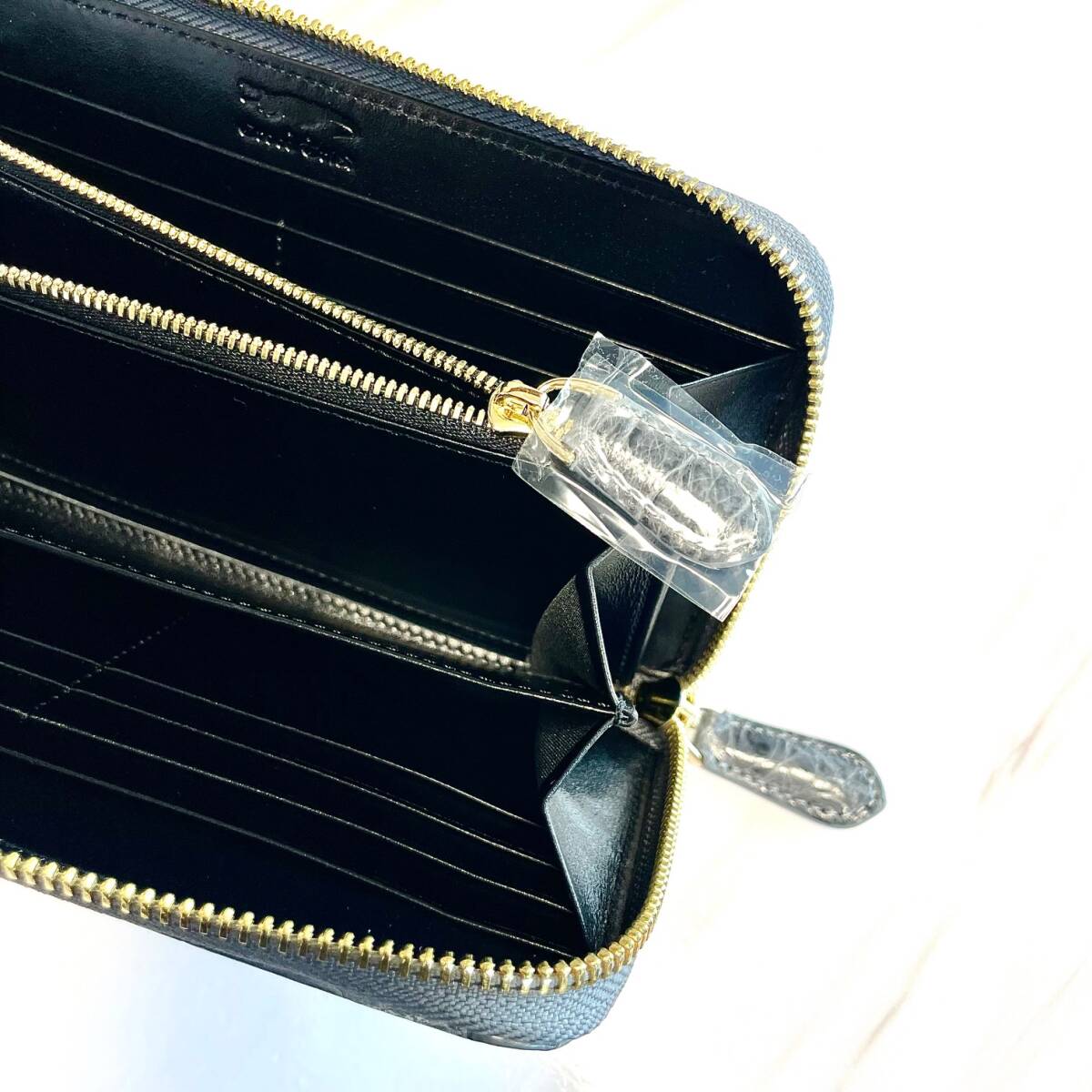 クロコダイル財布 メンズ長財布 シャイニング シルバーグレー クロコダイル財布 メンズ長財布 シャイニング シルバーグレー