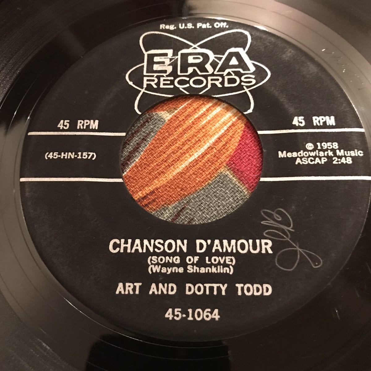 Art And Dotty Todd 1957 US Original 7inch Chanson D'Amour (Song Of Love) シャンソン・ダムール_画像1