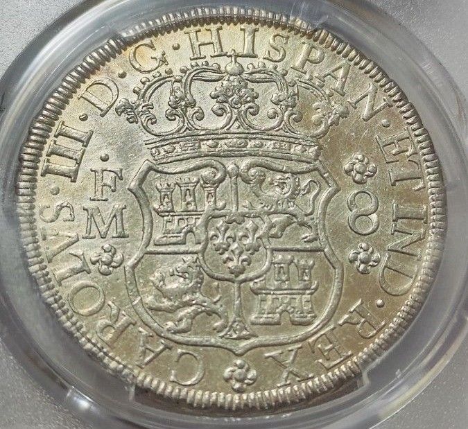 AU】PCGS 1771 スペイン領 メキシコ 8レアル 銀貨 ピラーダラー AU】PCGS 1771 スペイン領 メキシコ 8レアル 銀貨 ピラーダラー