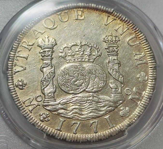 AU】PCGS 1771 スペイン領 メキシコ 8レアル 銀貨 ピラーダラー AU】PCGS 1771 スペイン領 メキシコ 8レアル 銀貨 ピラーダラー