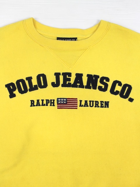 POLO JEANS CO.# передний V вырез лодочкой тренировочный желтый /S Ralph Lauren 
