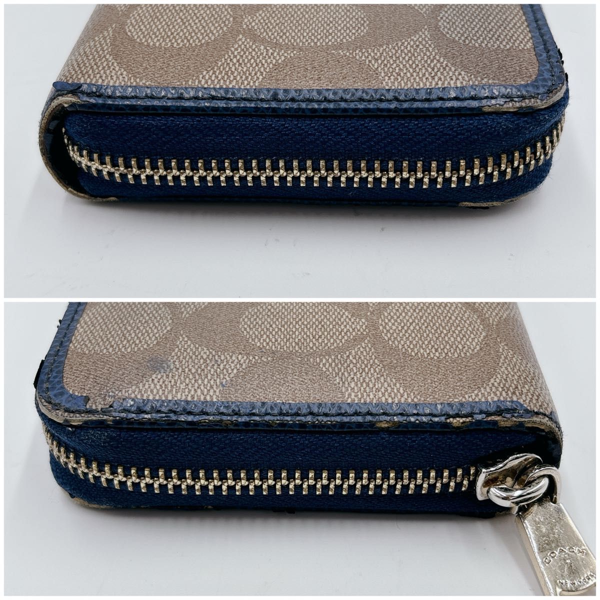 COACH コーチ シグネチャー アコーディオンジップ 長財布 ブルー COACH コーチ シグネチャー アコーディオンジップ 長財布 ブルー