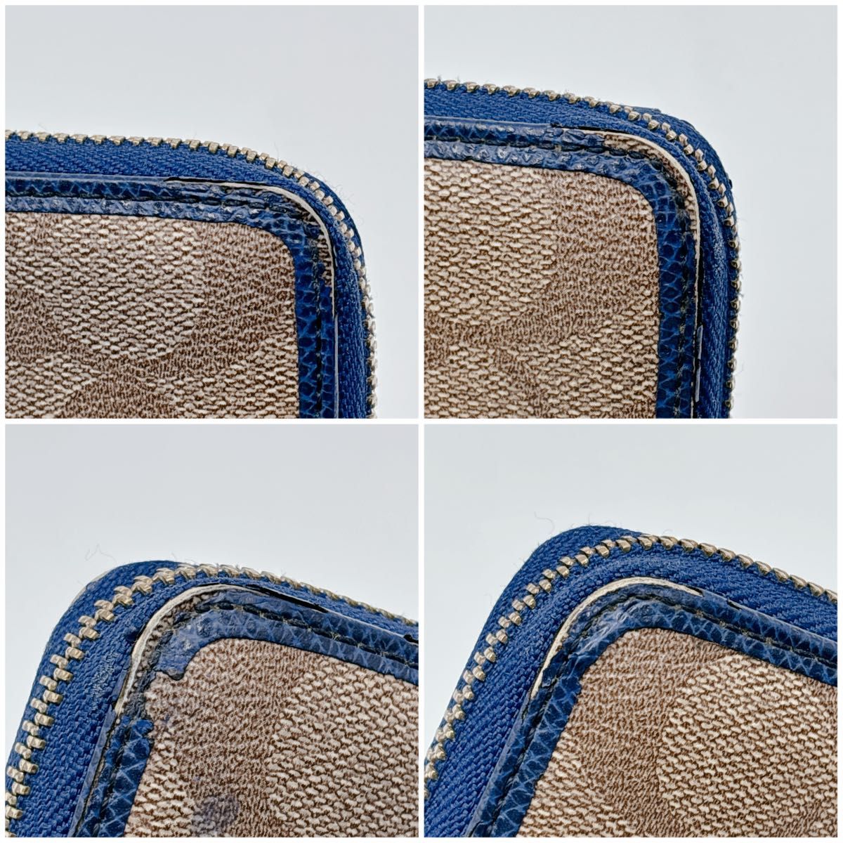 COACH コーチ シグネチャー アコーディオンジップ 長財布 ブルー COACH コーチ シグネチャー アコーディオンジップ 長財布 ブルー