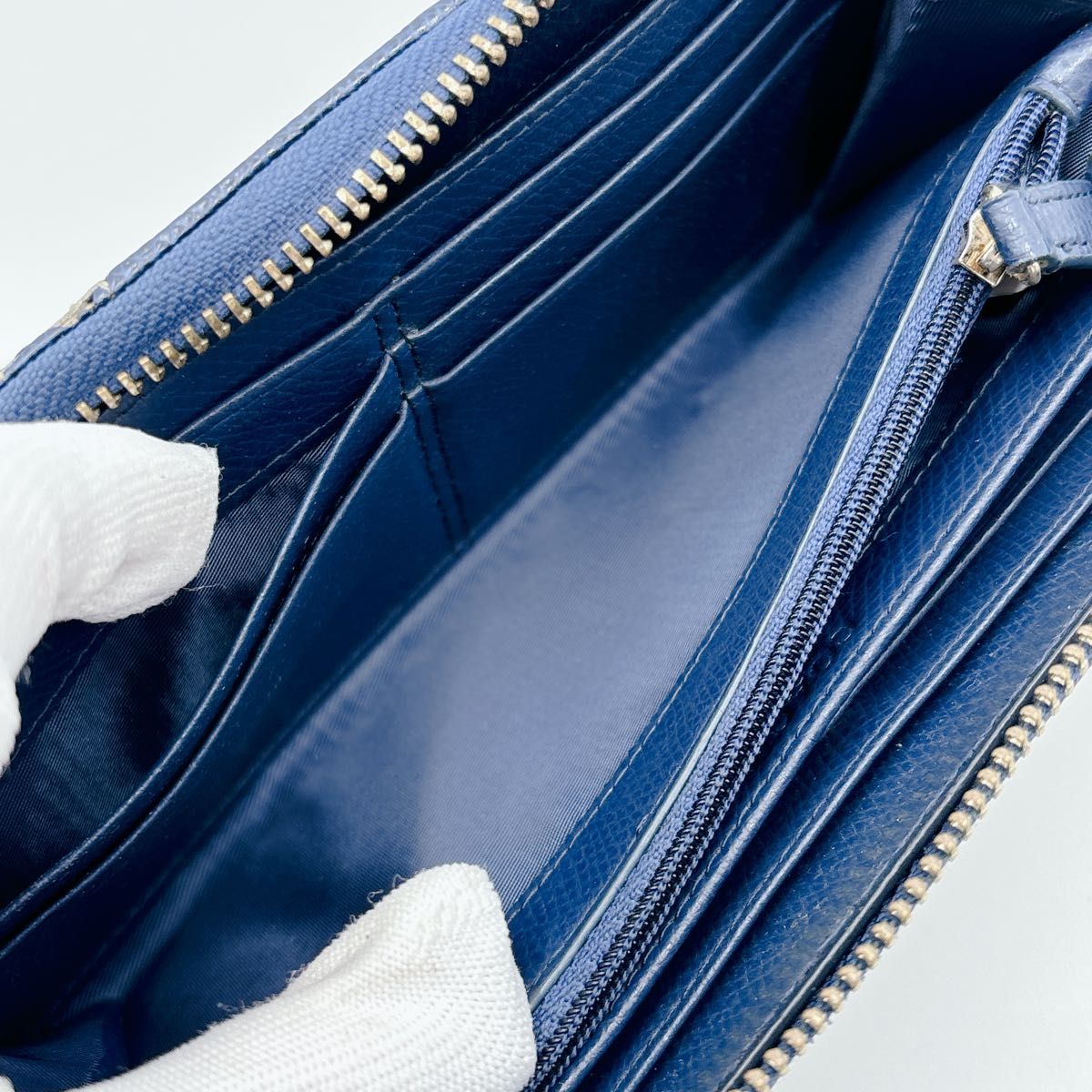 COACH コーチ シグネチャー アコーディオンジップ 長財布 ブルー COACH コーチ シグネチャー アコーディオンジップ 長財布 ブルー