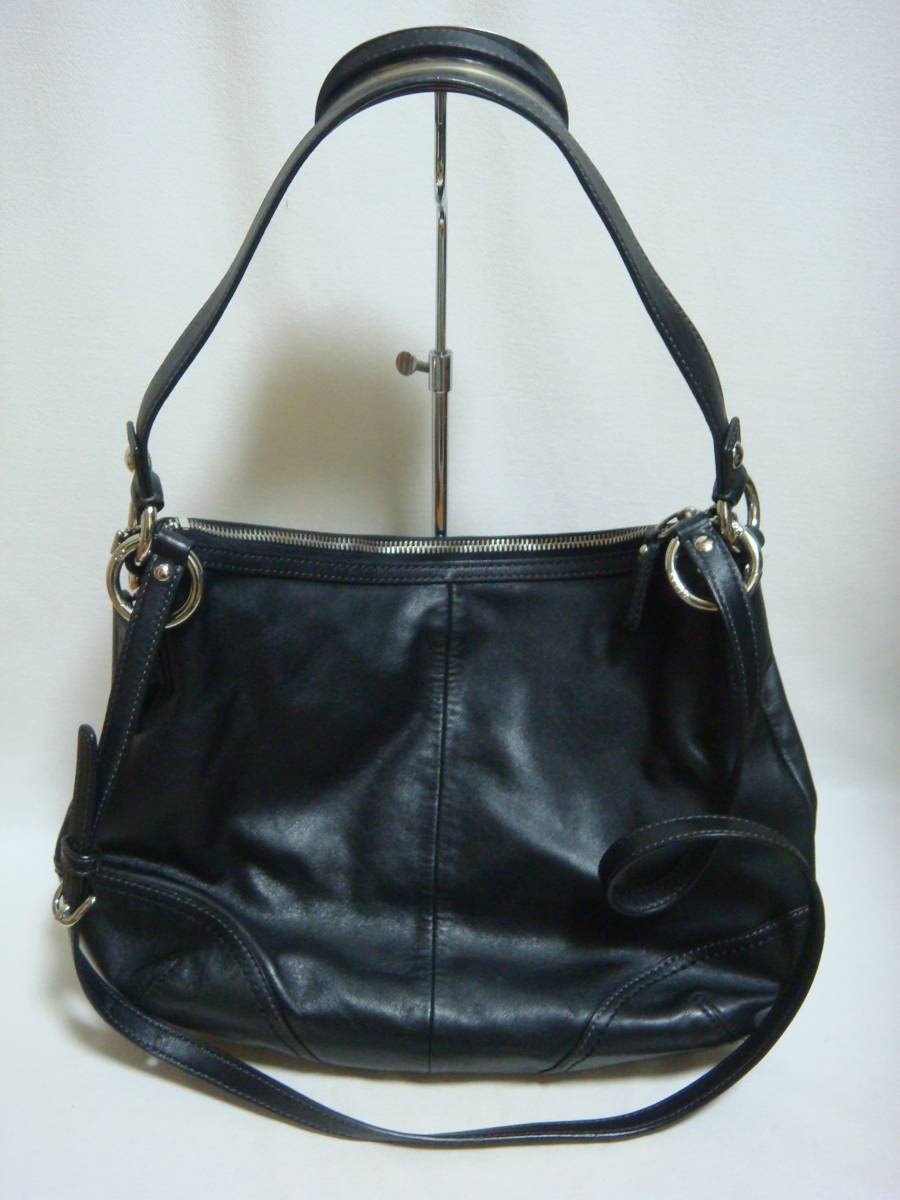  beautiful goods COACH Coach leather 2WAY bag black color KAWA