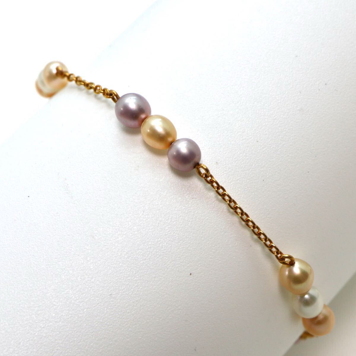 1円〜!!TASAKI(田崎真珠)▼K18 本真珠ブレスレット▼D 約2.7g 約18.0cm pearl パール jewelry ジュエリー bracelet EA5/EB0S377