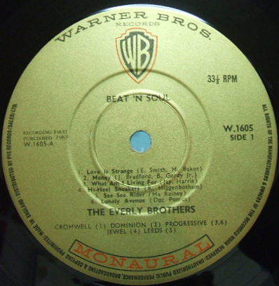 ３枚で送料無料【英Warner Bros mono】The Everly Brothers/Beat & Soul (Leon Russell, Jim Gordon, etc)_画像2