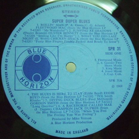 ３枚で送料無料【英Blue Horizon】V.A./Super Duper Blues (Fleetwood Mac, Gordon Smith, Chicken Shack, etc) _画像2