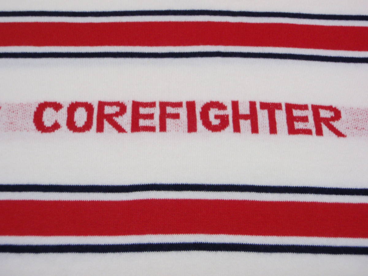 (送料一律185円) USED コアファイター Corefighter ロゴプリント 半袖ポロシャツ 白×赤 Sサイズ_画像3