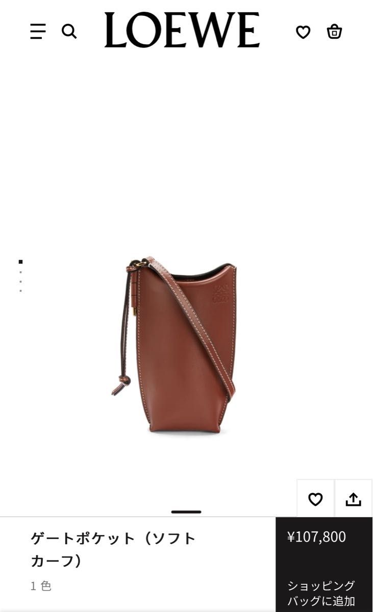 直営店購入 ロエベ LOEWE ゲートポケット ショルダー レシート 直営店購入 ロエベ LOEWE ゲートポケット ショルダー レシート