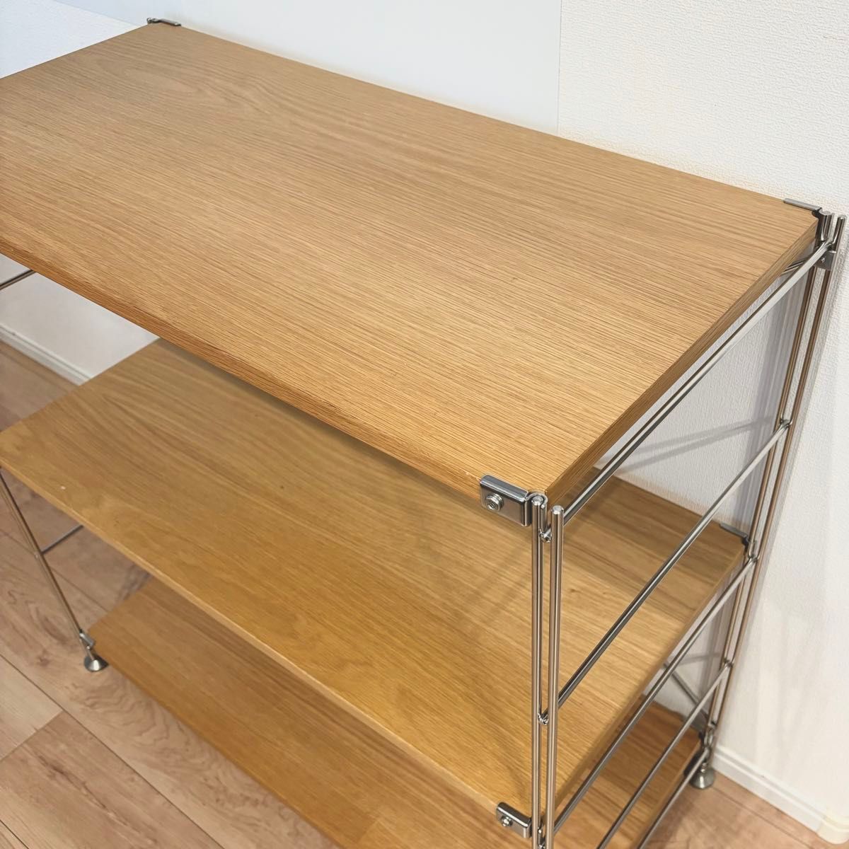 MUJI 無印良品 ステンレス ユニットシェルフ オーク材 棚セット MUJI 無印良品 ステンレス ユニットシェルフ オーク材 棚セット