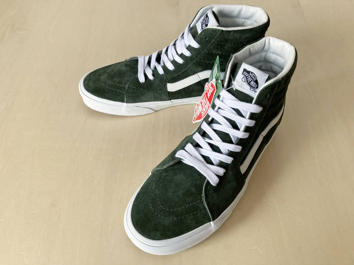 1 иен новый товар [ специальная цена ]28cm зеленый Vans ske высокий VANS SK8-HI [ PIG SUEDE ] GRAPE LEAF/T.WHITE US10/28cm VN0A4BVT50K водоотталкивающий 