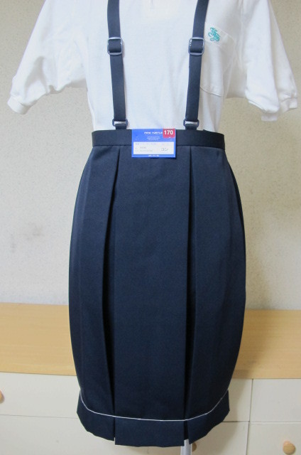 * elementary school student woman winter navy blue skirt 6ps.@hida size 140B new goods poly- 100%