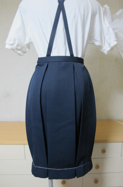 * elementary school student woman winter navy blue skirt 6ps.@hida size 140B new goods poly- 100%