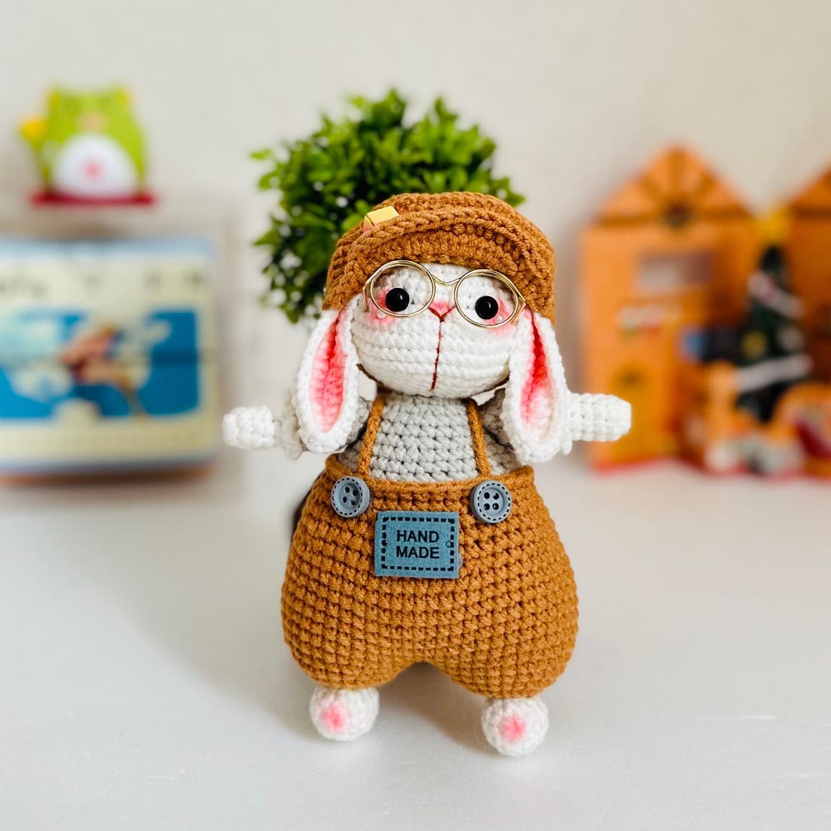 ハンドメイド 編みぐるみ うさぎちゃん インテリア 置物 ハンドメイド 編みぐるみ うさぎちゃん インテリア 置物