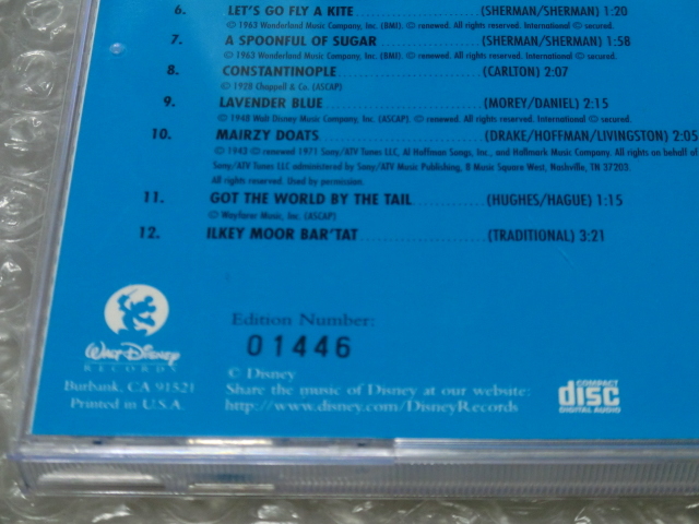 即CD Burl Ives Chim Chim Cheree 限定盤シリアルナンバー入 バール・アイヴス チム・チム・チェリー メリー・ポピンズ ディズニー キッズの画像4