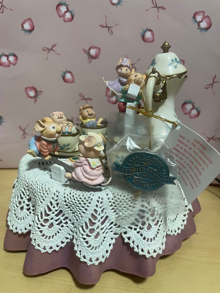 エネスコ オルゴール ティーパーティ ネズミ レトロ ENESCO エネスコ オルゴール ティーパーティ ネズミ レトロ ENESCO