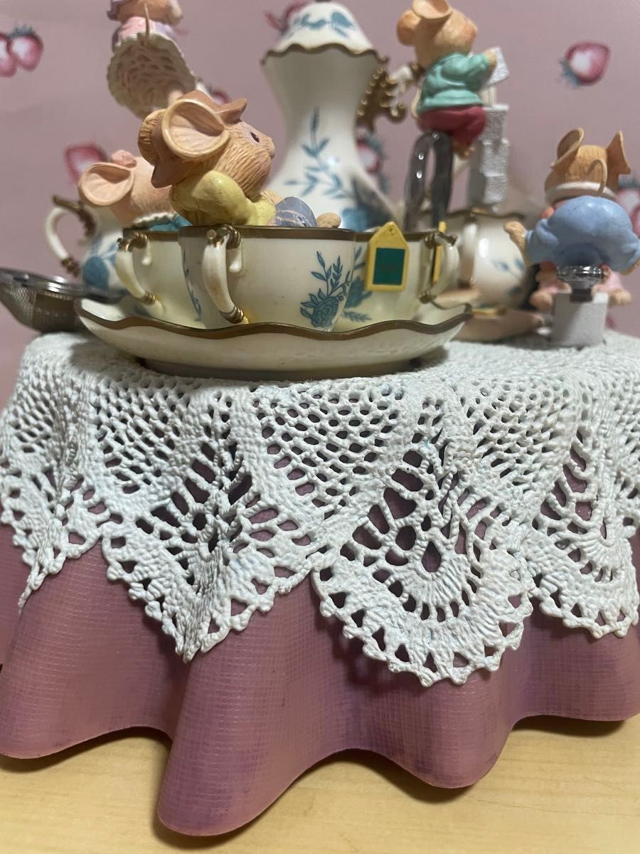 エネスコ オルゴール ティーパーティ ネズミ レトロ ENESCO エネスコ オルゴール ティーパーティ ネズミ レトロ ENESCO