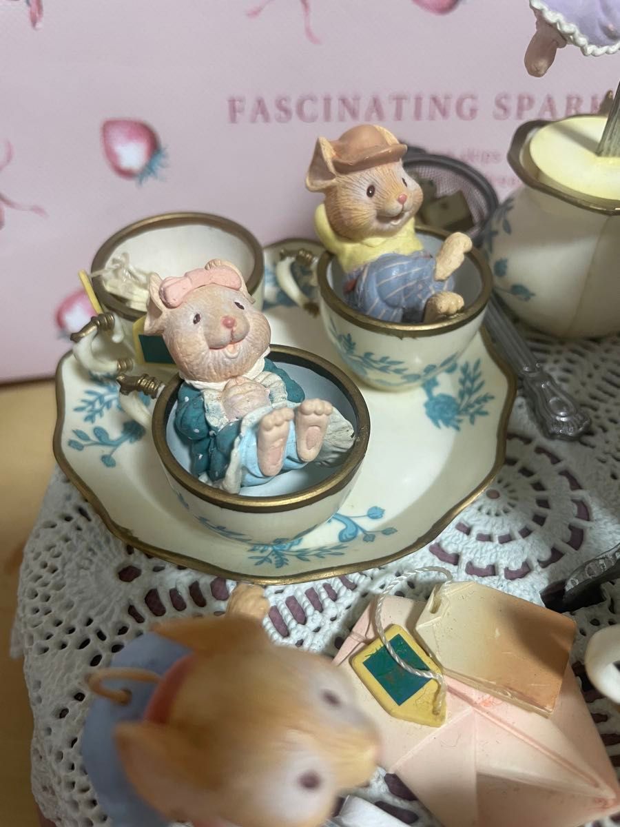 エネスコ オルゴール ティーパーティ ネズミ レトロ ENESCO エネスコ オルゴール ティーパーティ ネズミ レトロ ENESCO
