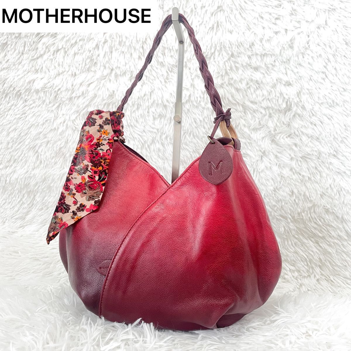 【MOTHERHOUSE】ハンドバッグ ハナビラ ミズバショウ グラデーション 美品 MOTHERHOUSE ハナビラ ミズバショウ グラデーション