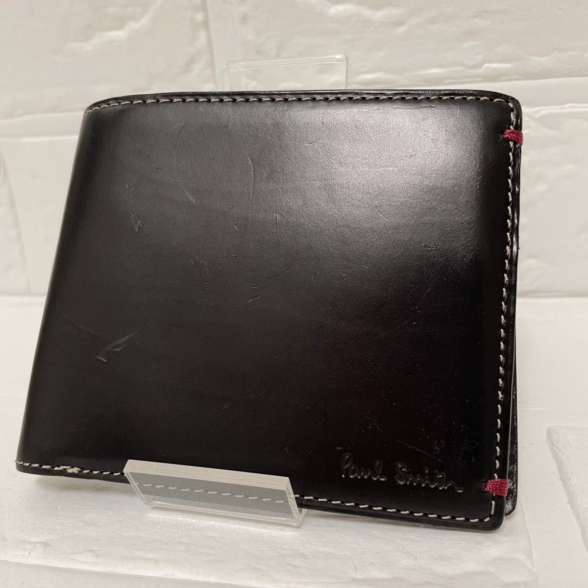 希少レア Paul Smith レザー二つ折り財布 ヌードガール 赤 希少レア Paul Smith レザー二つ折り財布 ヌードガール 赤