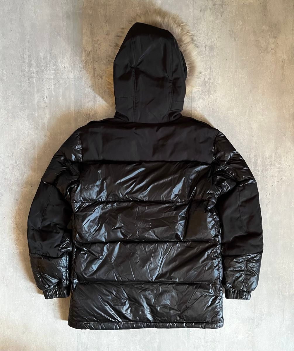 00s used】ダウンジャケット グレーダックダウン ファー付 y2k 00s used】ダウンジャケット グレーダックダウン ファー付 y2k