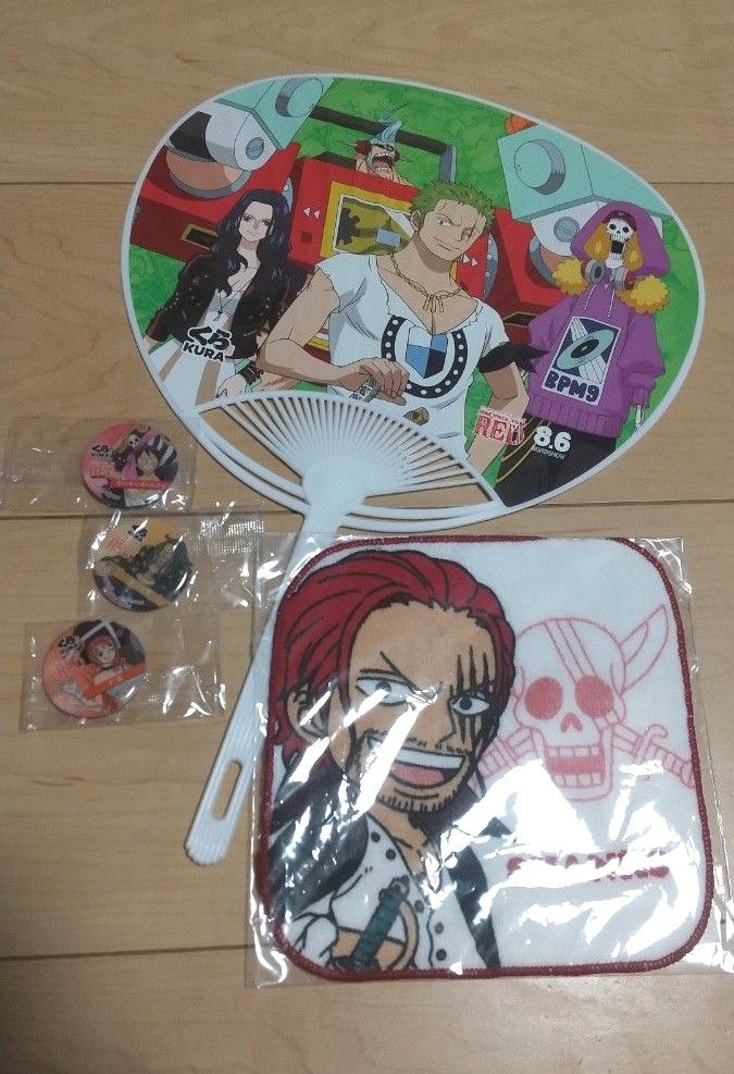 ONE PIECE くら寿司 ミニタオル シャンクス うちわ ワンピース ONE PIECE くら寿司 ミニタオル シャンクス うちわ ワンピース